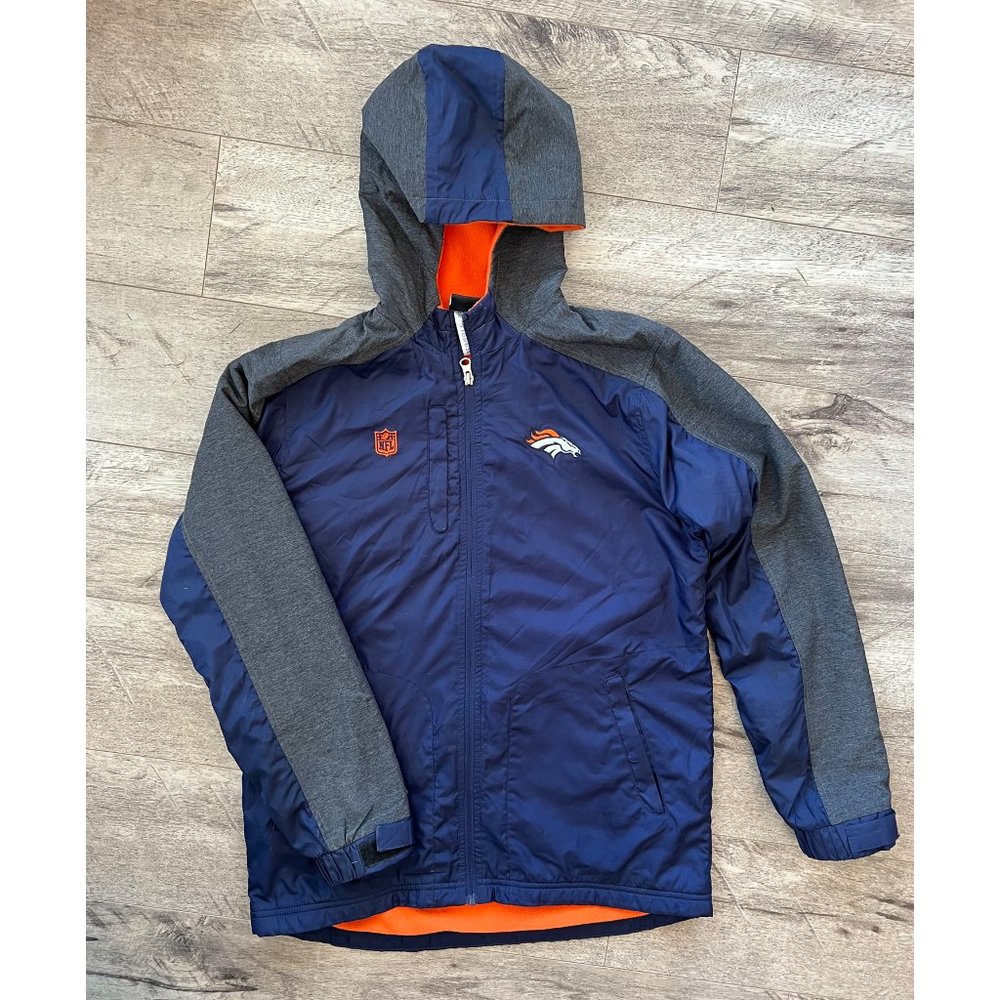 NFL Denver Broncos Jacket Fully Lined with Hood Youth Large